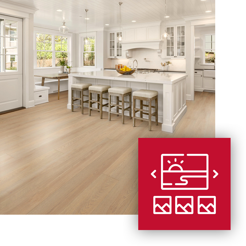 kitchen with floorte waterproof hardwood floor